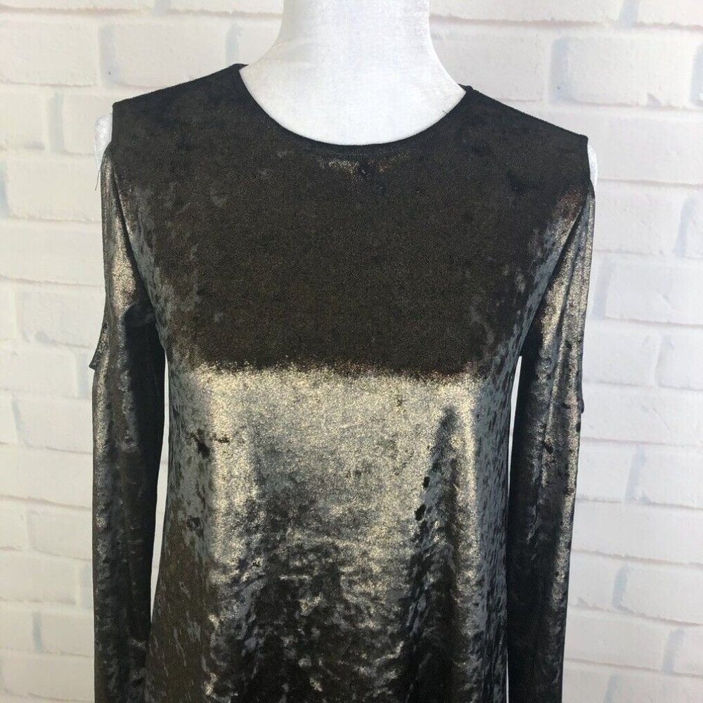 Show Me Your Mumu Stretch Crushed Velvet Teddy Tunic Size S Gold - Picture 4 of 8